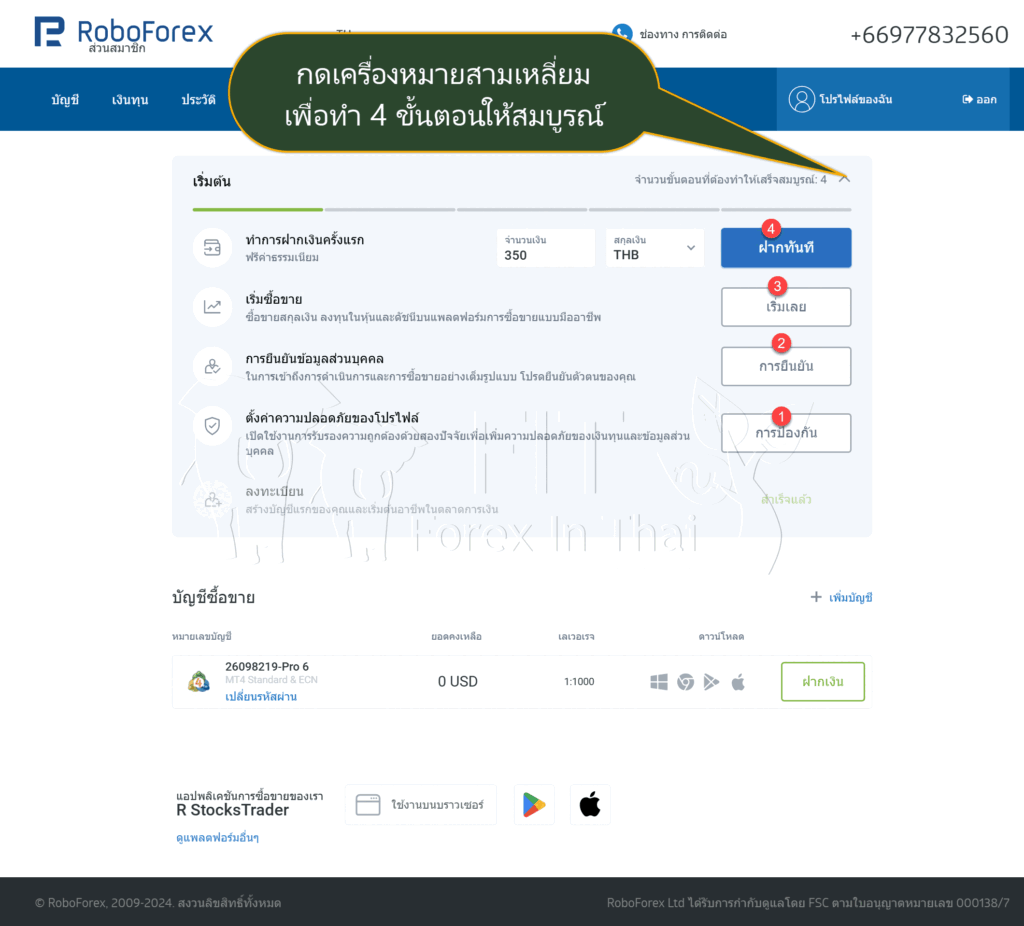 วิธีการเปิดบัญชี roboforex 4